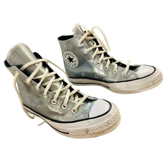Converse All Star Chuck Taylor High Top Sneakers Silver Womens 6.5 US / 4.5 UK - Picture 1 of 7